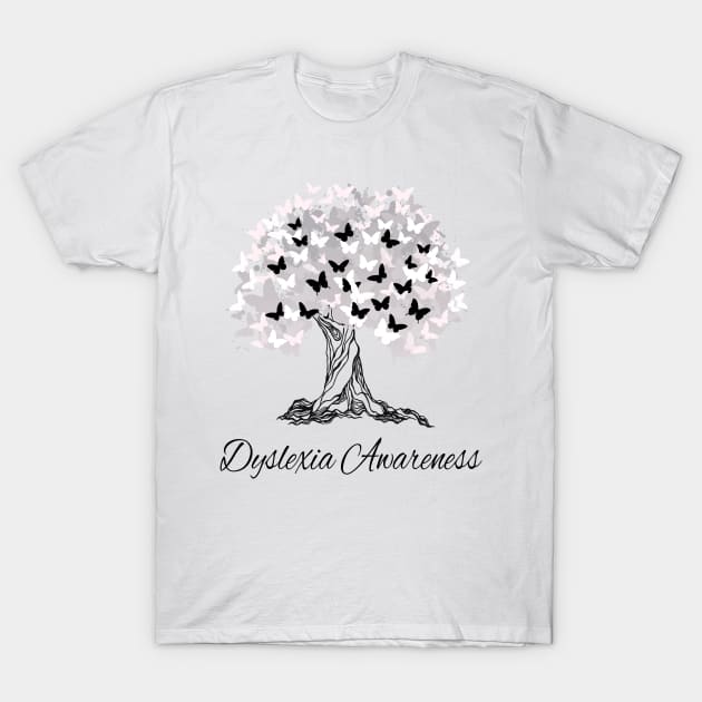 Dyslexia Awareness Butterfly Support T-Shirt by MerchAndrey